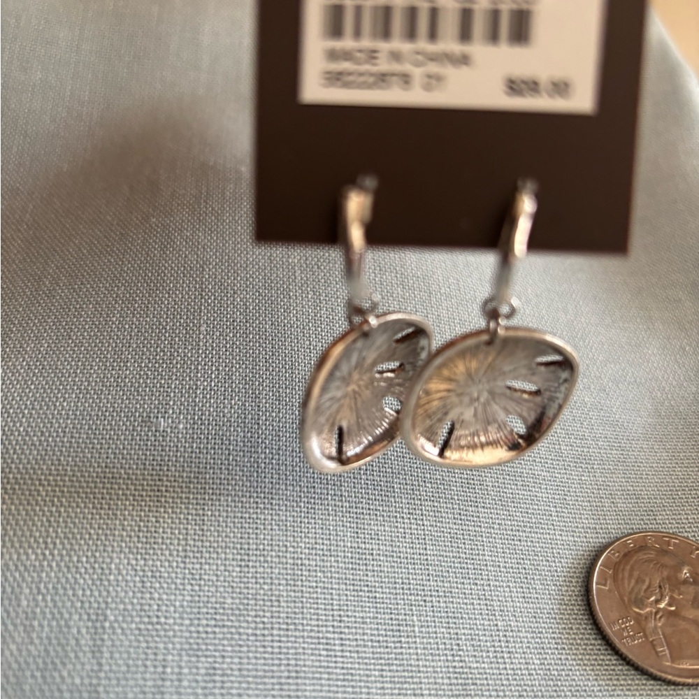 J. Jill Silver Tone Sand Dollar Earrings - Picture 4 of 4
